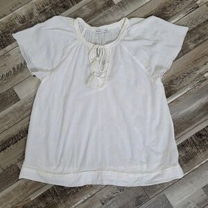 Kendall Lane Embroidered Flutter Sleeve Top Size Medium